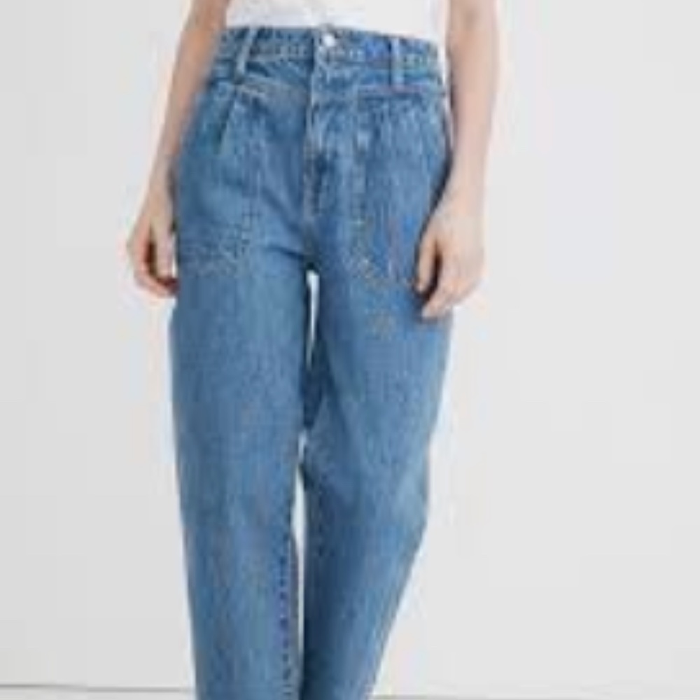 Madewell baggy pleated tapered jeans in Springdale wash Size 27
